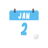 january 2nd calendar icon on transparent background png