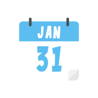 january 31th calendar icon on transparent background png