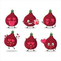 New onion cartoon character with love cute emoticon vector