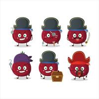 Cartoon character of new onion with various pirates emoticons vector