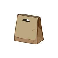 material paper lunch bag cartoon vector illustration