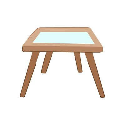 office glass table cartoon vector illustration