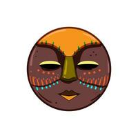 tiki tribal mask cartoon vector illustration