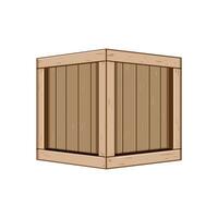 madera de madera caja dibujos animados vector ilustración