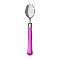 view tea spoon cartoon vector illustration