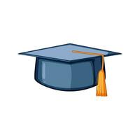 diploma graduation hat cartoon vector illustration