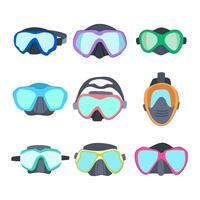 diving mask set cartoon vector illustration