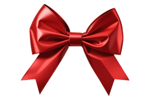 Decorative red bow and ribbon isolated on transparent background.Decorative red bow and ribbon isolated on transparent background.  AI Generative png