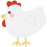 Cute white chicken character png