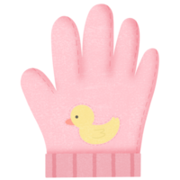 fofa Rosa Pato tricotado luvas png