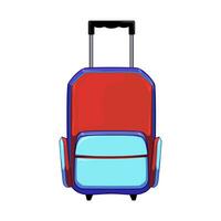 happy kid luggage cartoon vector illustration