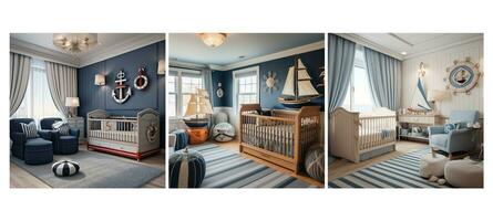 and nautical nursery interior design ai generated photo