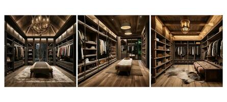 decor rustic walk in closet interior design ai generated photo