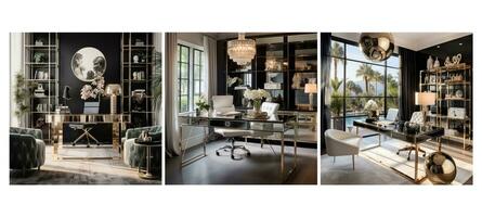 decor hollywood glam home office interior design ai generated photo