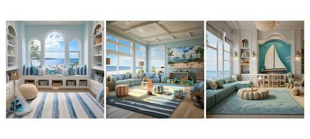 style coastal playroom interior design ai generated photo