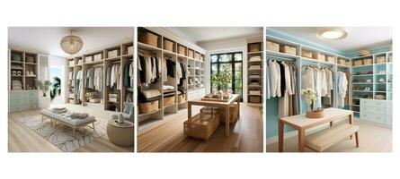 style coastal walk in closet interior design ai generated photo