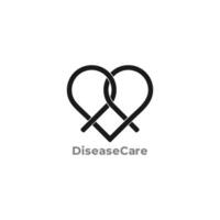 symbol vector of love ribbon disease care medical concept