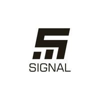 letter s signal symbol geometric design logo vector