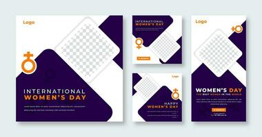 International Women Day Social Media Post for Online Marketing Promotion Banner, Story and Web Internet Ads Flyer vector