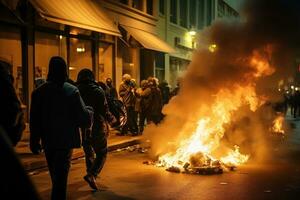 calle protestas ai generado foto