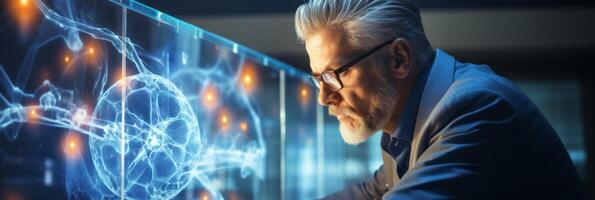 Healthcare and medical, Doctor and robotics research diagnose Human brains scan. photo