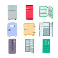 fridge set cartoon vector illustration