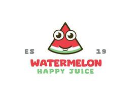 watermelon cute mascot - happy watermelon masct character- watermelon mascot logo vector