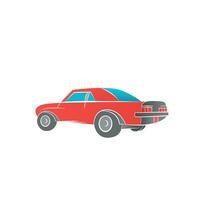 vintage car illustration , red car , car from back vector