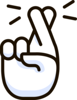 cruzado dedos icono emoji pegatina png