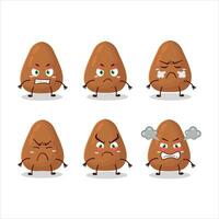 Mamey cartoon character with various angry expressions vector