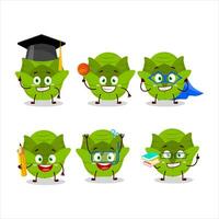 School student of savoy cabbage cartoon character with various expressions vector