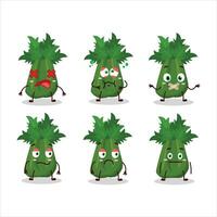 Celery cartoon in character with nope expression vector