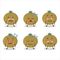 Cartoon character of ceylon gooseberry with sleepy expression vector