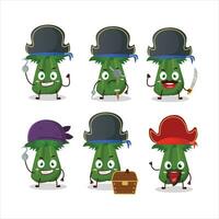 Cartoon character of celery with various pirates emoticons vector