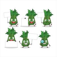 Celery cartoon character in bring information board vector