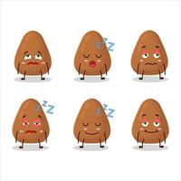 Cartoon character of mamey with sleepy expression vector