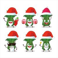 Santa Claus emoticons with celery cartoon character vector