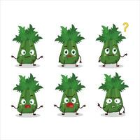 Cartoon character of celery with what expression vector