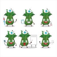 Doctor profession emoticon with celery cartoon character vector