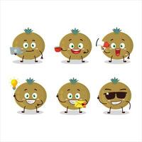 Ceylon gooseberry cartoon character with various types of business emoticons vector