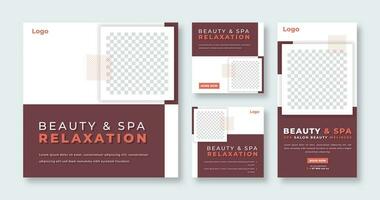 Beauty and Spa Social Media Post for Online Marketing Promotion Banner, Story and Web Internet Ads Flyer vector