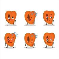 Cartoon character of slice of zapote with sleepy expression vector