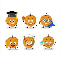 School student of lulo fruit cartoon character with various expressions vector