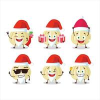 Santa Claus emoticons with new garlic cartoon character vector