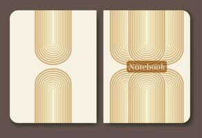 Notebook cover page design in abstract minimalist style vector