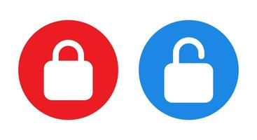 Lock and unlock button icon vector in flat style. Open and close padlock sign symbol