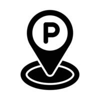 estacionamiento ubicación vector glifo icono para personal y comercial usar.