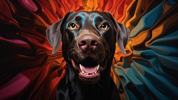 Abstract hypnotic illusion of dogs. photo