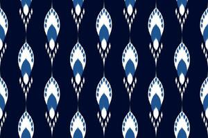 Seamless Kasuri pattern in tribal,folk embroidery. Ethnic abstract ikat art. geometric art ornament print. Design for fabric,clothing,carpet,wallpaper,wrapping,cover,background vector