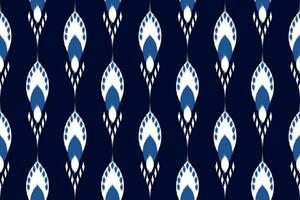 Seamless Kasuri pattern in tribal,folk embroidery. Ethnic abstract ikat art. geometric art ornament print. Design for fabric,clothing,carpet,wallpaper,wrapping,cover,background vector